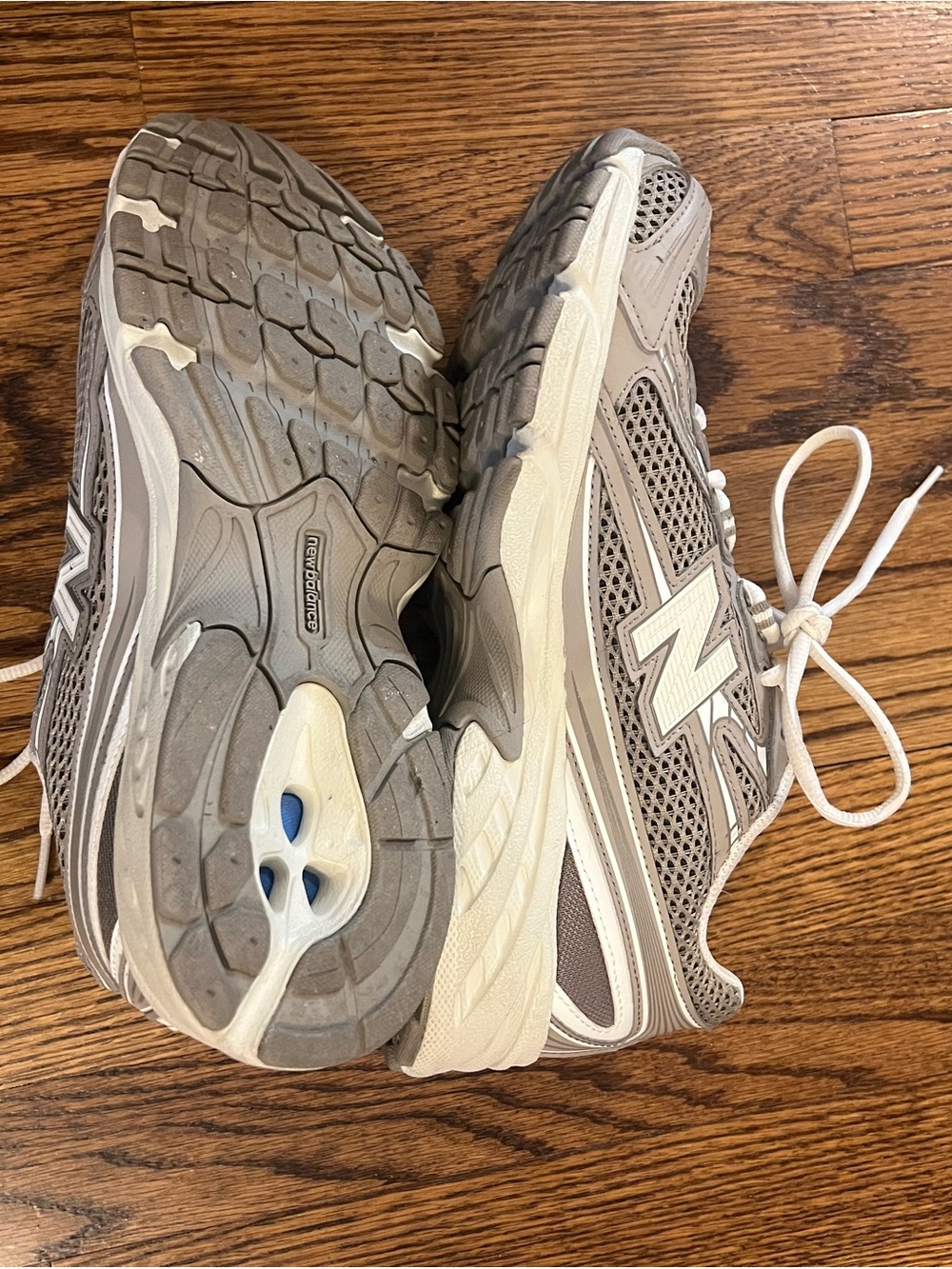 New Balance Gray and White Athletic Sneakers